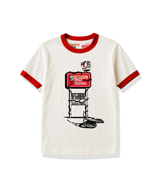 [기묘한이야기] 호킨스 클래식 로고 티 (화이트)